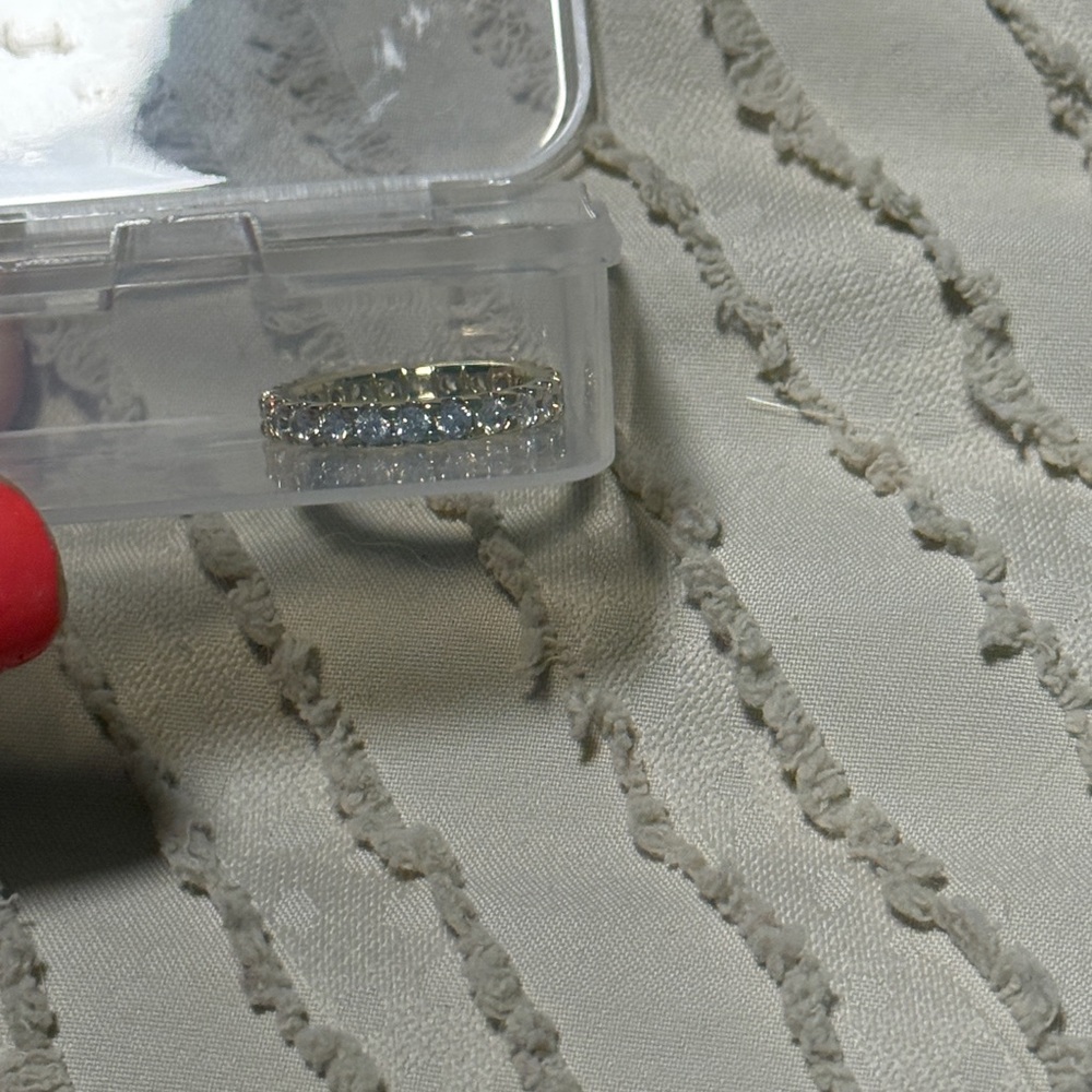 Elegant Silver Plated Band with Clear Cubic Zirconia Stones